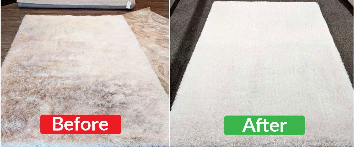 تصویر قبل و بعد قالیشویی فرش در اقدسیه
