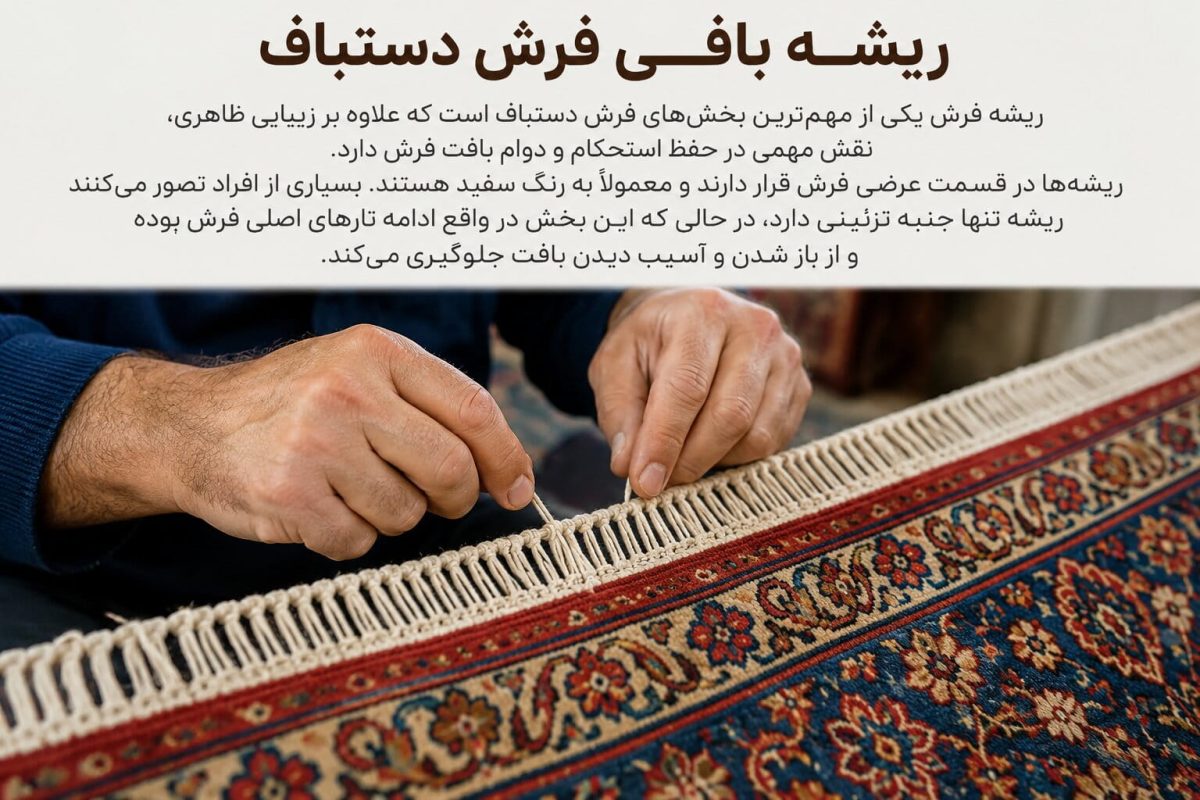 ریشه بافی فرش دستبافت
